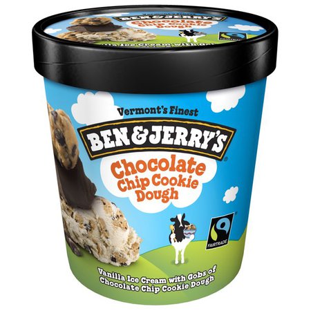 Ben & Jerry's Chocolate Chip Cookie Dough Vanilla Ice Cream Pint 16 oz - Walmart.com