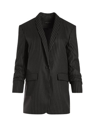 *clipped by @luci-her* RONNIE SCRUNCHED SLEEVE BLAZER in PINSTRIPE
