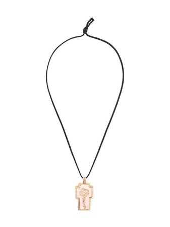 Gavello 18kt rose gold tattoo cross diamond necklace - FARFETCH