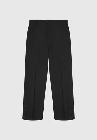 Straight Leg Buttoned Cuff Trousers - Black | Manière De Voir