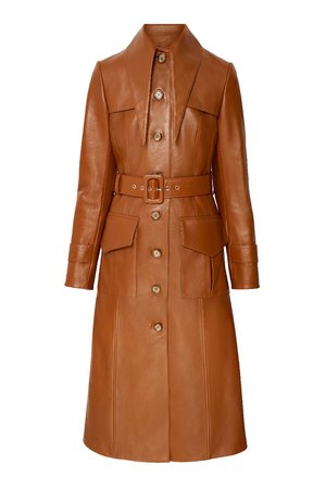 Кожаное пальто карамельного цвета Alena Akhmadullina – купить в интернет-магазине в Москве