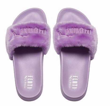 [365772-02] Womens PUMA Fenty Fur Slide - Purple | eBay