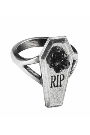 RIP Rose Coffin Ring by Alchemy Gothic | Gothic Jewellery