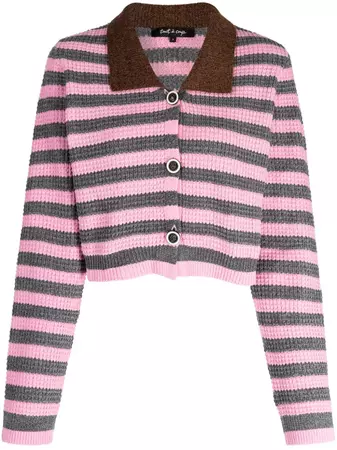 Tout a Coup contrasting-collar Striped Cardigan - Farfetch