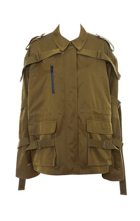 Clothing : Jackets : 'Gilli' Khaki Sheen Twill Utility Jacket