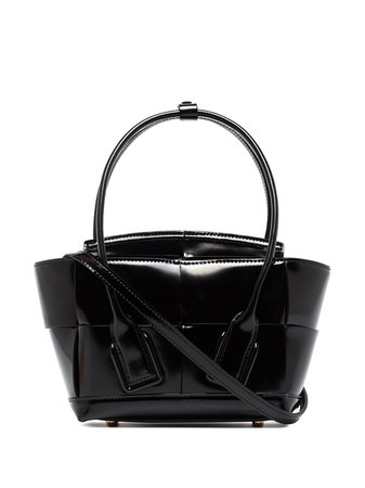 Shop Bottega Veneta mini Arco maxi-Intrecciato leather tote bag with Express Delivery - FARFETCH
