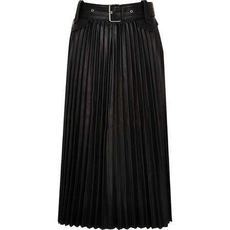 Black pleated midi skirt - Midi Skirts - Skirts - women