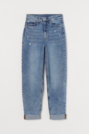 Mom High Ankle Jeans - Azul denim claro - SENHORA | H&M PT