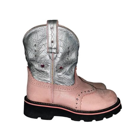 00s platform leather rhinestone cowgirl boots Super... - Depop