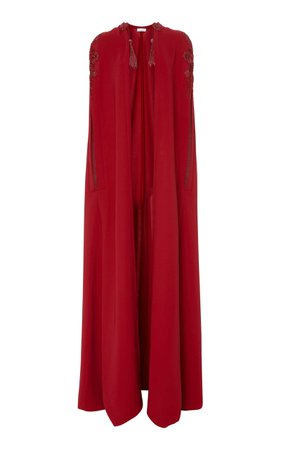 Embroidered Crepe Cady Maxi Cape by Zuhair Murad
