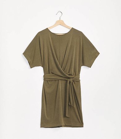 Fluidrib Dolman Mini Dress | Lou & Grey green