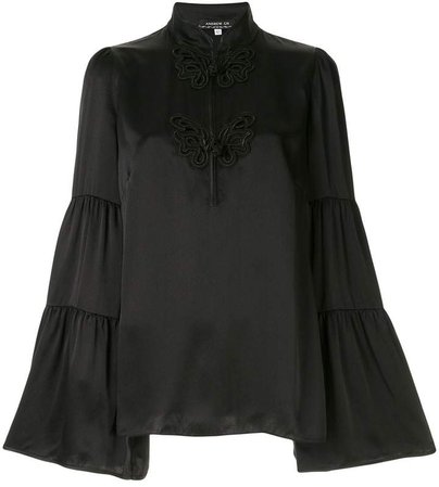 embroidered flared blouse