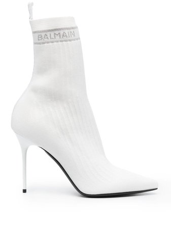 Shop white Balmain Skye ankle boots with Express Delivery - Farfetch