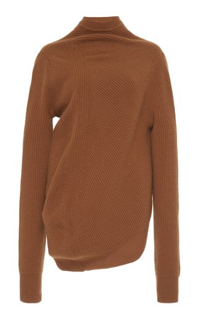 large_jil-sander-brown-gathered-knit-sweater.jpg (1598×2560)