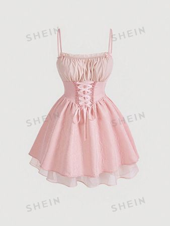 SHEIN MOD Plus Size Cross Strap Cami Dress | SHEIN USA