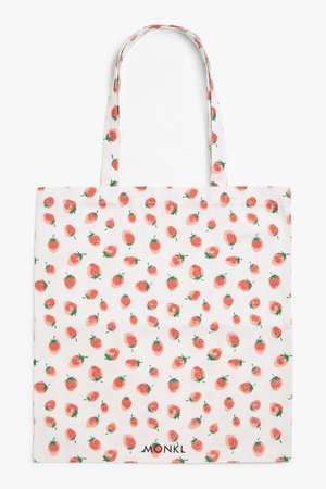 Tote bag - Strawberry print - Bags - Monki WW