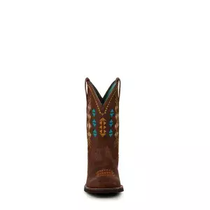 Ariat Women's Delilah Copper Kettle with Aztec Embroidery Square Toe Cowboy Boots available at Cavenders
