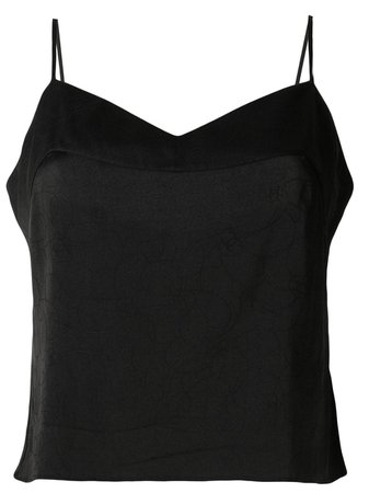 Shop black Chanel Pre-Owned tonal Camellia print camisole with Express Delivery - Farfetch