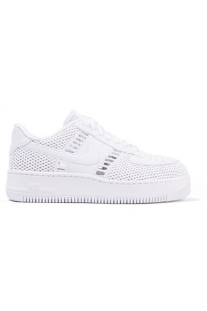 Nike | Air Force I Upstep leather and mesh sneakers | NET-A-PORTER.COM