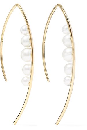 Mizuki | 14-karat gold pearl earrings | NET-A-PORTER.COM