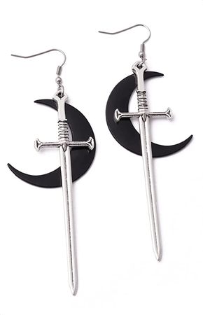 Amazon.com: Sacina Gothic Sword Earrings, Sword Earrings Dangle, Goth Earrings Gift for Women, Christmas Gift for Women (Moon Sword): Clothing, Shoes & Jewelry