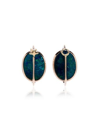 Bibi Van Der Velden 18K rose gold, opal and tsavorite planet earrings £1,880 - Shop Online - Fast Global Shipping, Price