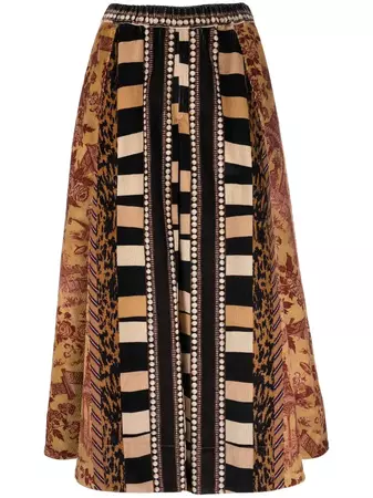 Pierre-Louis Mascia patchwork-pattern Midi Skirt - Farfetch