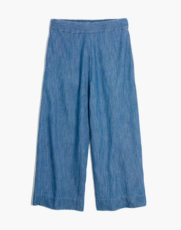 Chambray Huston Pull-On Crop Pants blue