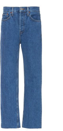 High-Rise Straight-Leg Jeans Size: 25