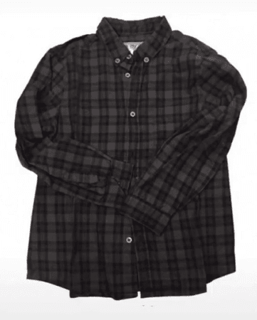 black plaid flannel shirt
