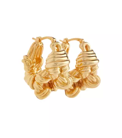 Bottega Veneta - Knot gold-plated hoop earrings | Mytheresa