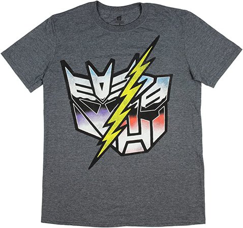 Amazon.com: Transformers Men's Distressed Decepticons/Autobots Lightning Bolt T-Shirt (SM) Heather Charcoal : Clothing, Shoes & Jewelry