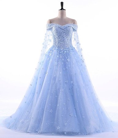 Blue Elegant Ball Gown