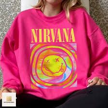 nirvana pink sweatshirt preppy