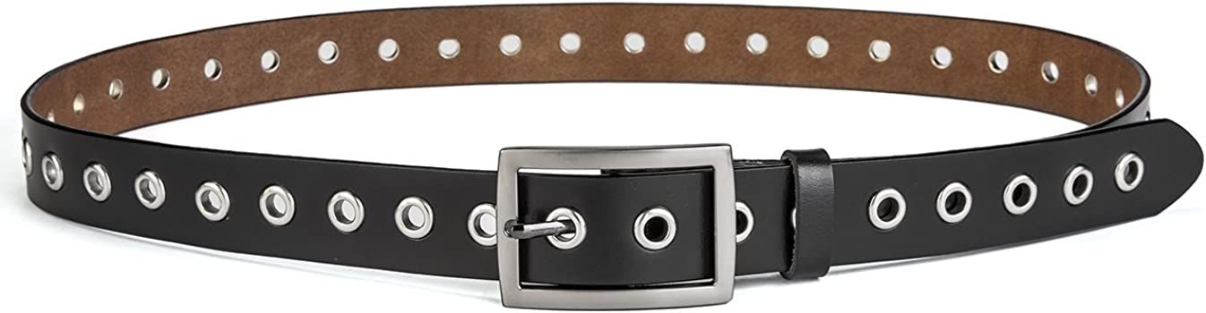 Amazon.com: Leather Belt for Women Girls Waist Belt Alloy Buckle 1.1 Inches Width (XS(Fit waist size 23"-29"), B:Black) : Clothing, Shoes & Jewelry