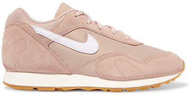 Outburst Suede, Mesh And Leather Sneakers - Beige