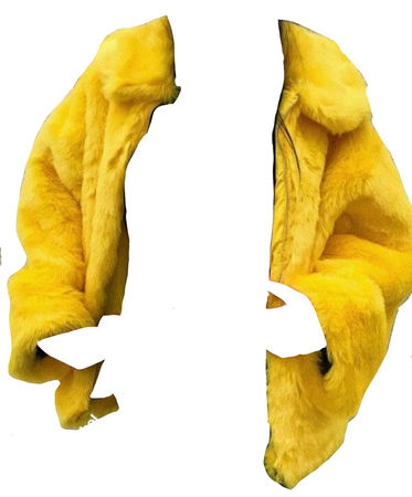 yellow fuzzy jacket