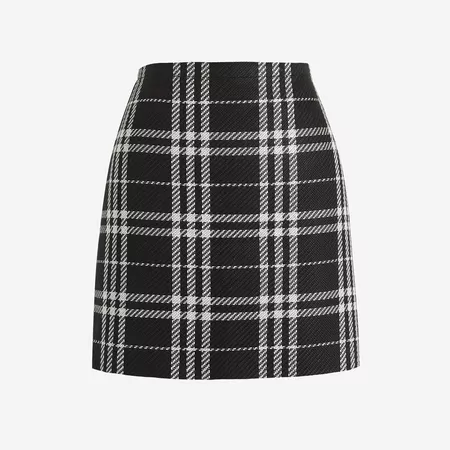 Black and white tartan skirt