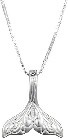 Amazon.com: WRISTCHIE Sterling Silver Jewelry Mermaid Tail Fish Pendant Necklace 18"+2" (Silver): Clothing