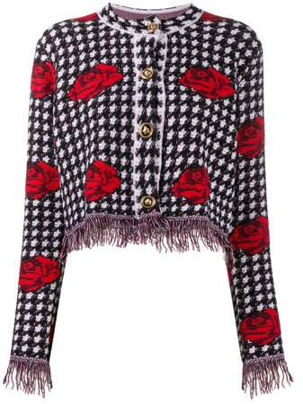 Versace Knitted Rose Jacket - Farfetch