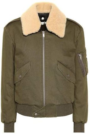 Shearling-trimmed bomber jacket
