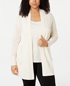 Anne Klein Plus Size Malibu Cardigan & Reviews - Sweaters - Plus Sizes - Macy's