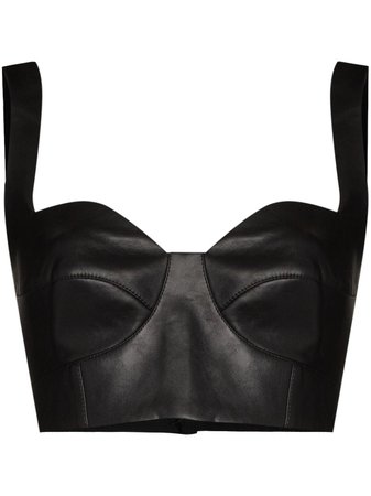ANOUKI corset-style faux-leather Cropped Top - Farfetch