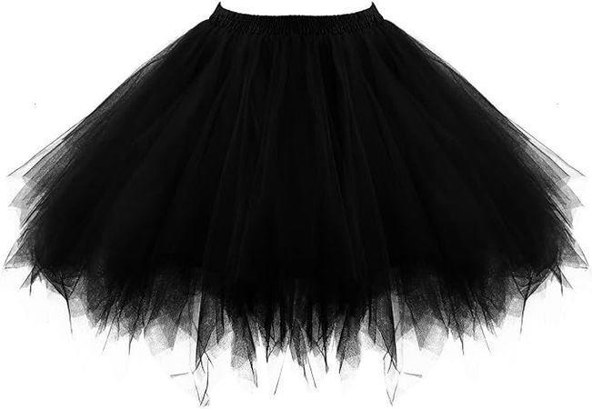 Amazon.com: Honeystore Women's Short Vintage Ballet Bubble Puffy Tutu Petticoat Skirt Black : Clothing, Shoes & Jewelry