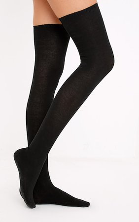 Basic Black Over the Knee Socks | Accessories | | PrettyLittleThing