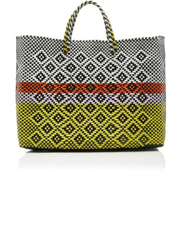 TRUSS Large Woven Patterned Leather Tote