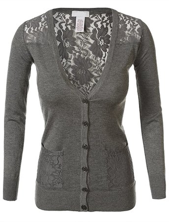 Lacy Long Sleeve Button Cardigan