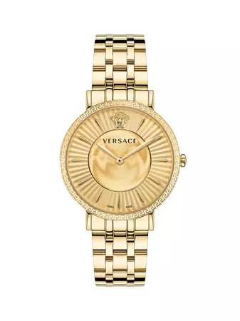 Shop Versace V-Eternal IP Yellow Gold Bracelet Watch/38MM | Saks Fifth Avenue