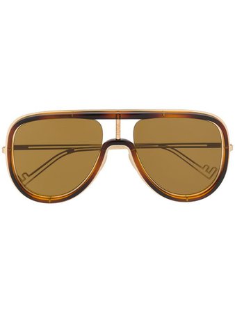 Fendi Eyewear Framed Aviator Sunglasses - Farfetch