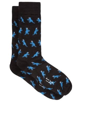 PAUL SMITH Dinosaur intarsia-knit socks